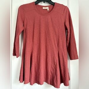 LOGO by Lori Goldstein 3/4 Long Sleeve Cotton High-Low Silhouette Tunic, Sz: XS